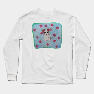 Doge sunglasses, Character dog, Pencil color drawing Long Sleeve T-Shirt